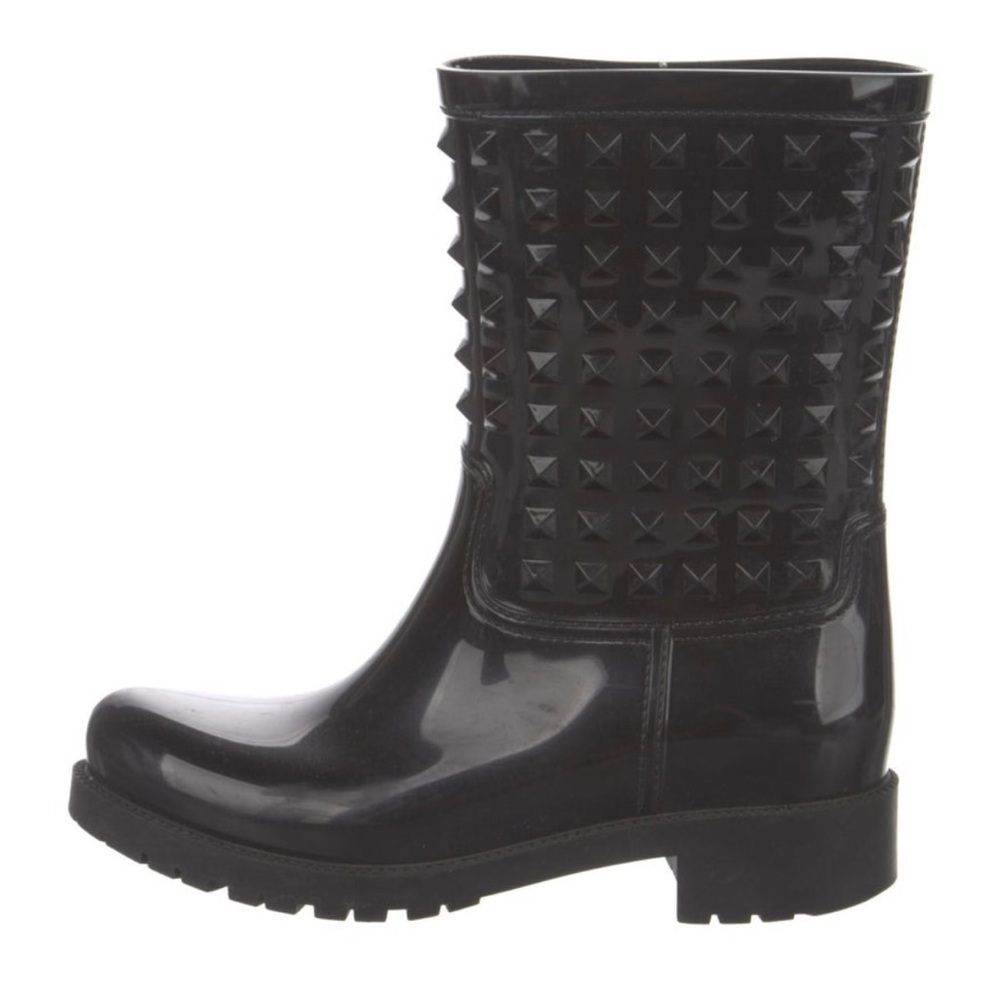 Valentino Garavani Black Studded Rain Boots